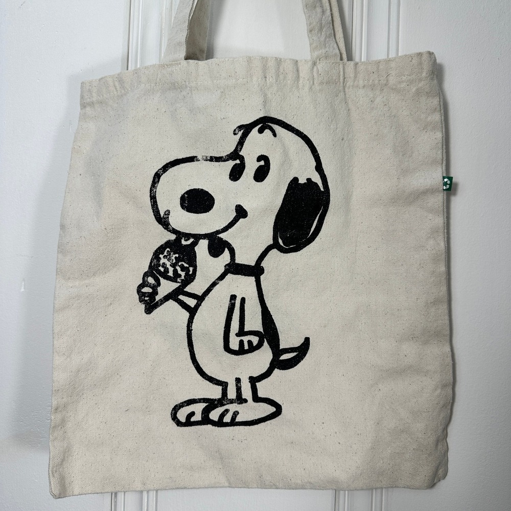 Peanuts Snoopy Tote Bag Unisex OS Cream Excellent Ice Cream Graphic